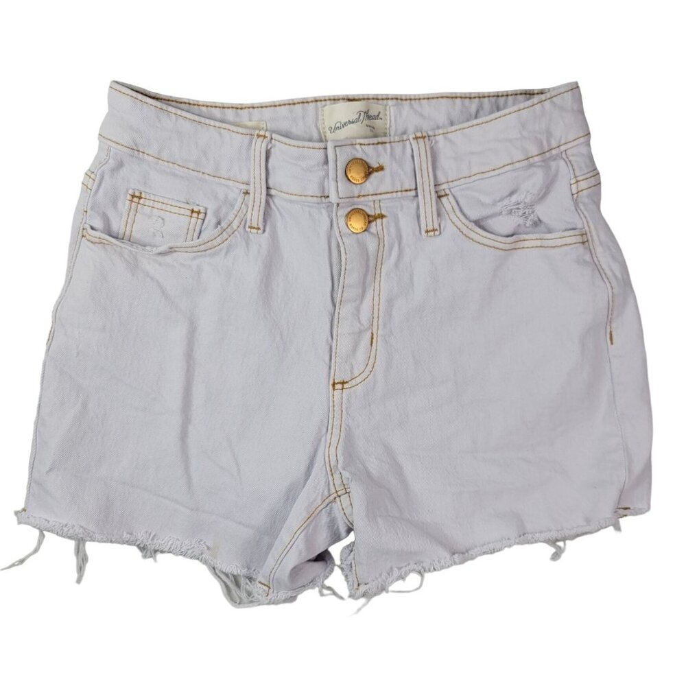 Universal Thread Vintage Midi Denim Shorts Blue Light Acid Wash SZ 0 25R Cut Off